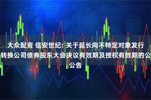 大众配资 信安世纪: 关于延长向不特定对象发行可转换公司债券股东大会决议有效期及授权有效期的公告
